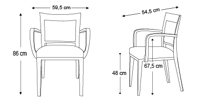chaise-logica-avec-accoudoirs-dimensions